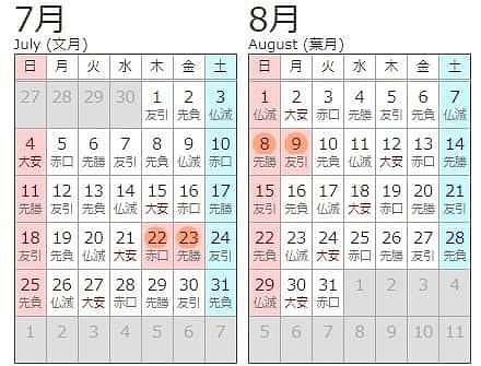 正しいカレンダー